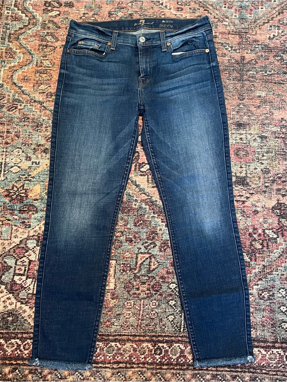 7 For All Mankind Dark Blue Skinny Jeans